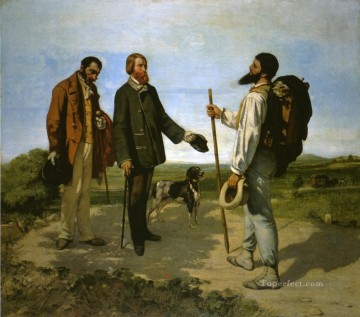  Gustave Canvas - Bonjour Monsieur Courbet Realist Realism painter Gustave Courbet